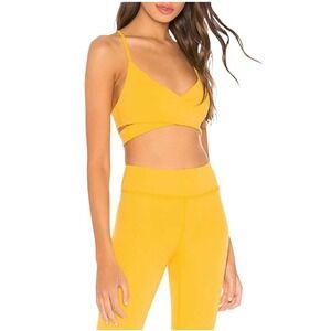 Lovewave Marigold Yellow Luka Activewear Set Strappy Sports Bra and Leggings NEW